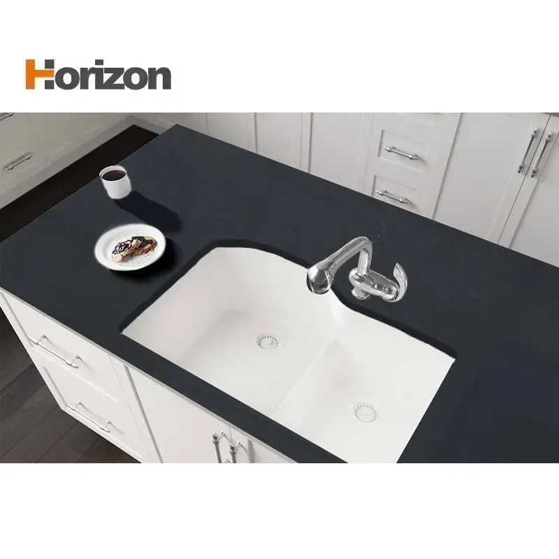 Black Engineered Quartz Slab 3200x1600mm