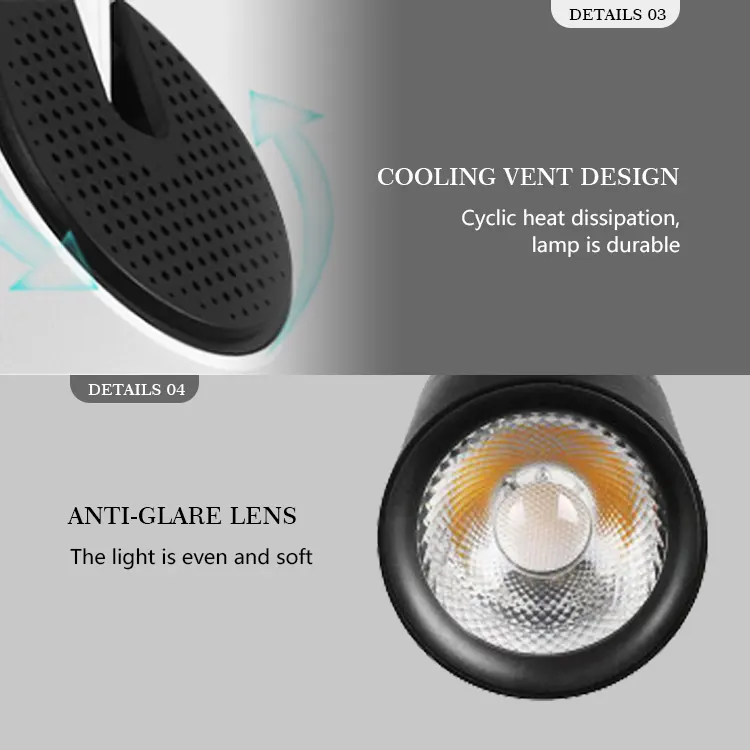 Aluminum Magnetic COB LED Track Spotlight 18-36W