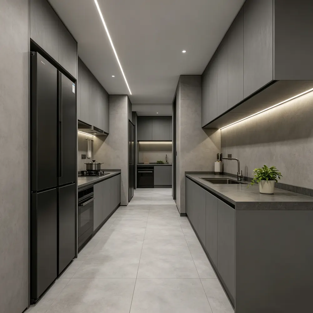 Modern Melamine Modular Kitchen Cabinet Set