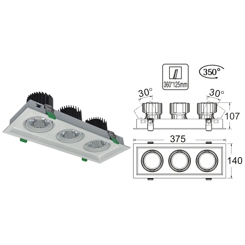 Adjustable Aluminum LED Downlight 24-32W