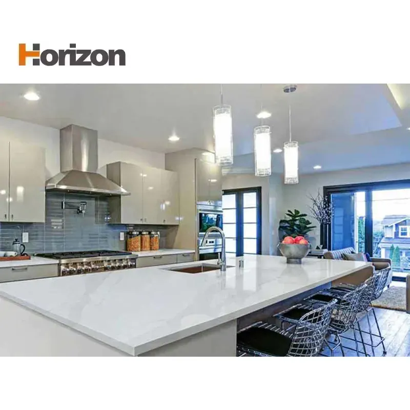 Calacatta White Polished Engineered Quartz Slab 3200x1600mm