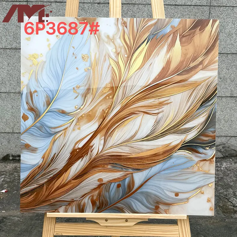 Wood-Look Polished Porcelain Floor Tile 600x600mm