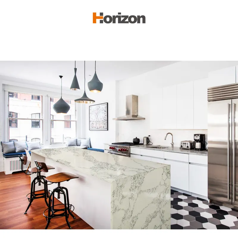 White Engineered Quartz Slab 3200x1600mm product sample