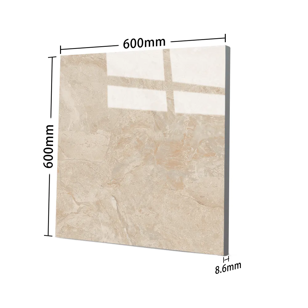 Stone-Look Glazed Porcelain Floor Tile 600x600mm