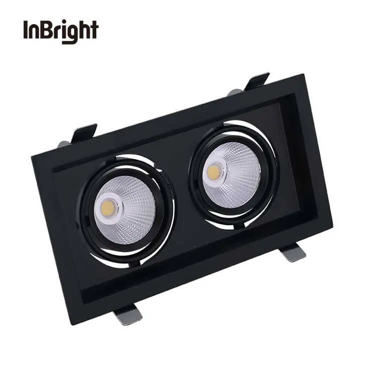 Recessed Square Aluminum COB LED Grille Spotlight 7-30W