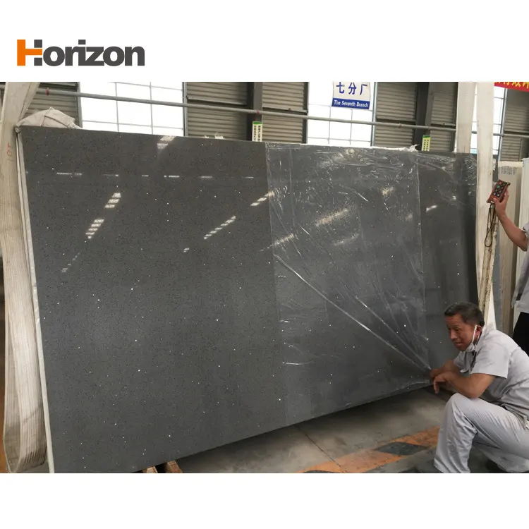 Calacatta Black Polished Engineered Quartz Slab 3200x1600mm