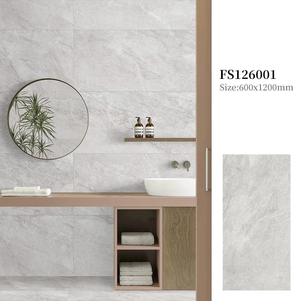 Non-Slip Stone-Look Matte Ceramic Floor Tile 600x1200mm