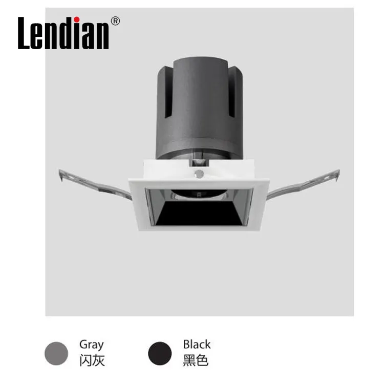 Recessed Square Aluminum LED Downlight White 12-30W
