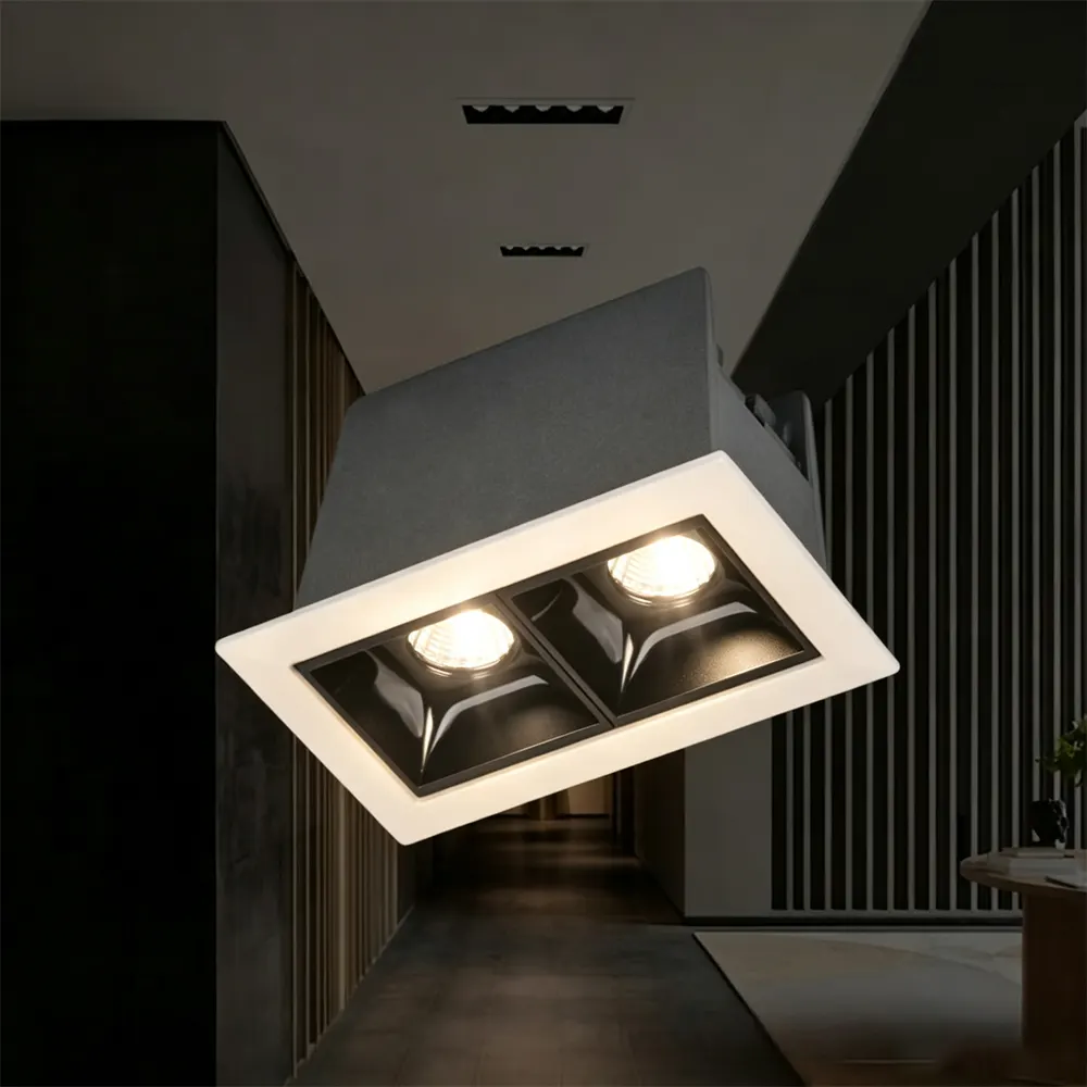 Recessed Square Aluminum LED Grille Spotlight White/Black product sample