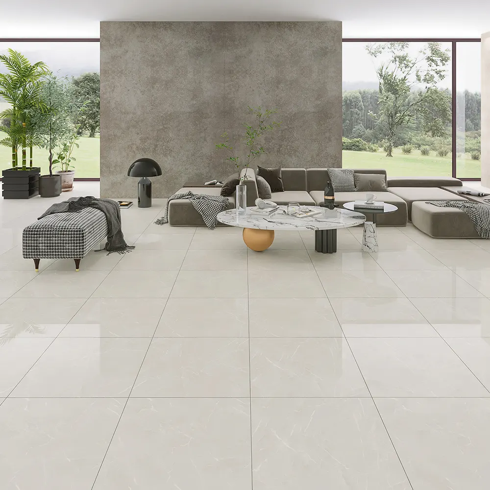 Stone-Look Polished Porcelain Floor Tile 600x600mm
