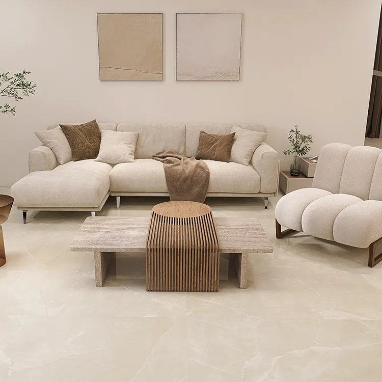 Marble-Look Polished Porcelain Floor Tile 600x1200mm