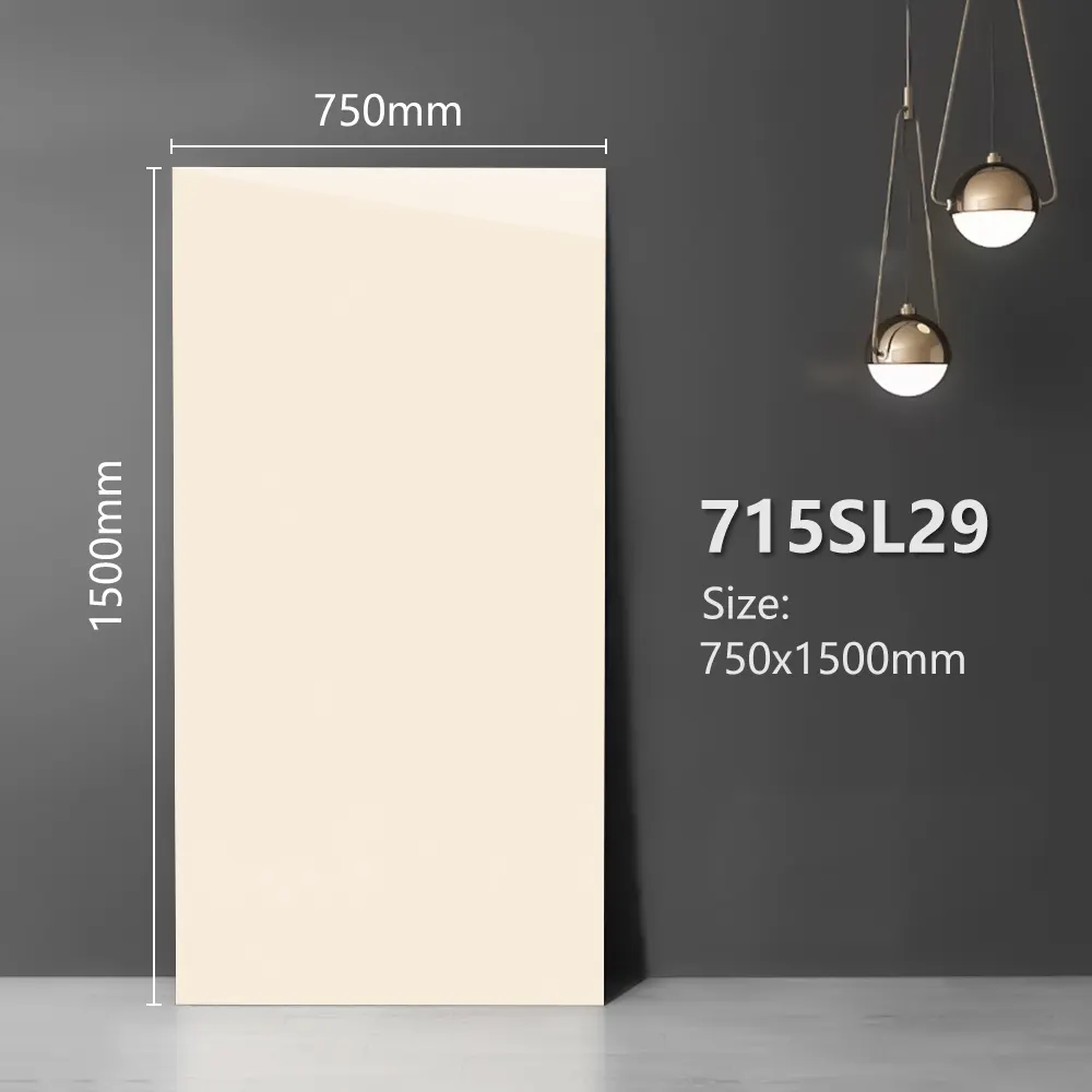 Marble-Look Polished Porcelain Floor Tile 750x1500mm