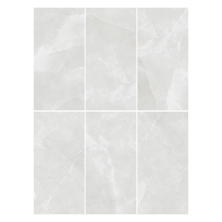 Marble-Look Gray Glazed Ceramic Floor Tile 600x1200mm