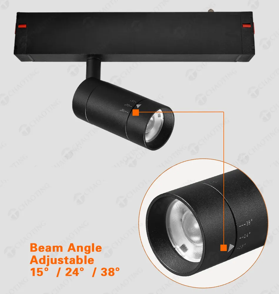 Aluminum Magnetic Lighting Track Rail Black/White 1-3m 220V