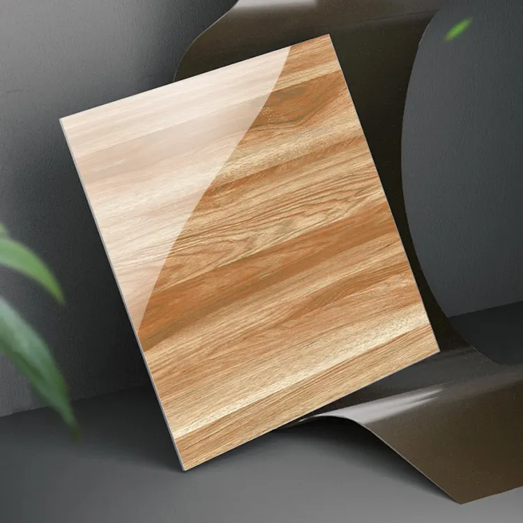 Non-Slip Wood-Look Polished Porcelain Floor Tile 600x600mm