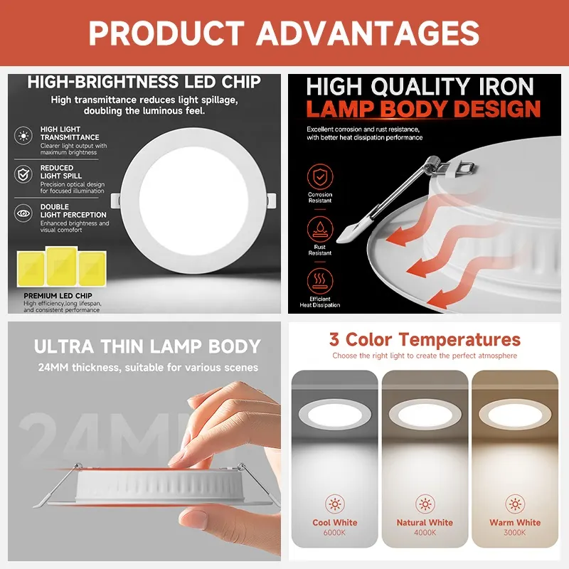 Slim Recessed LED Downlight 7-24W
