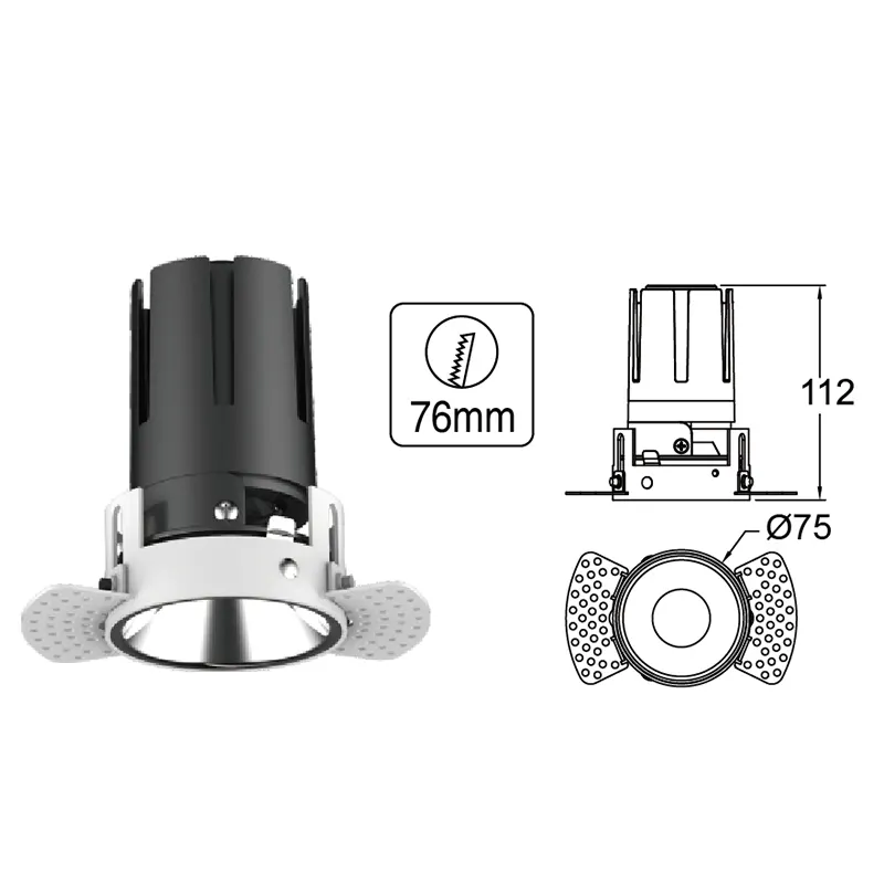Anti-Glare Recessed Aluminum LED Downlight