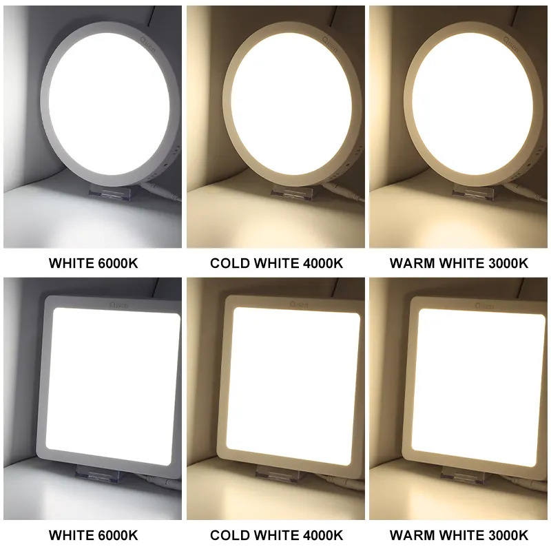Recessed Round Aluminum LED Panel Light 3-9W 4-12in