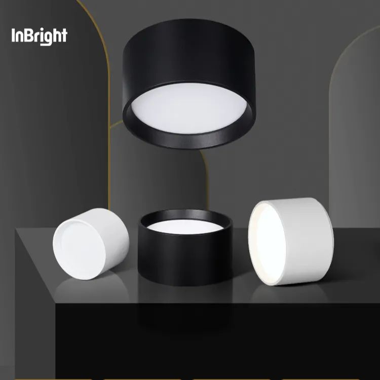 Dimmable Surface-Mounted Round LED Downlight Black/White 9-18W product sample