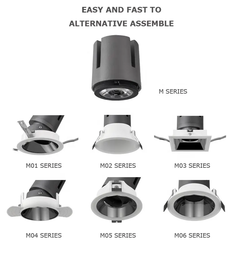 Adjustable Recessed Aluminum LED Downlight 35W 3in