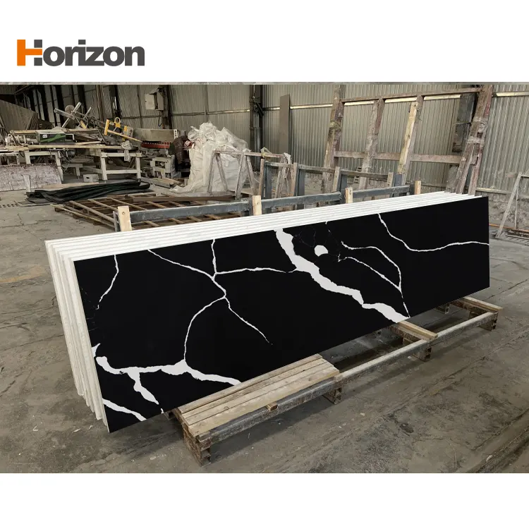 Calacatta White/Black Engineered Quartz Slab 3200x1600mm