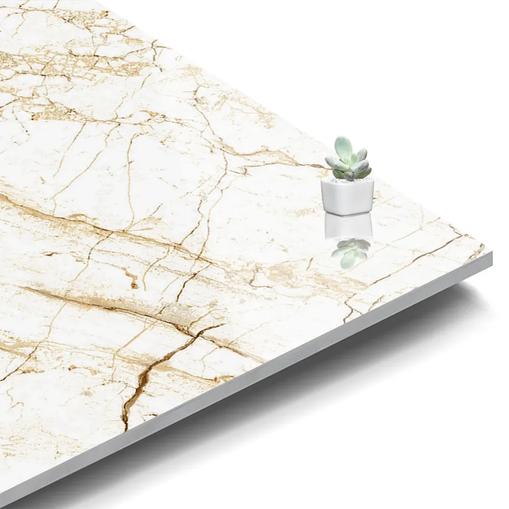 Marble-Look Polished Porcelain Floor Tile 600x600mm