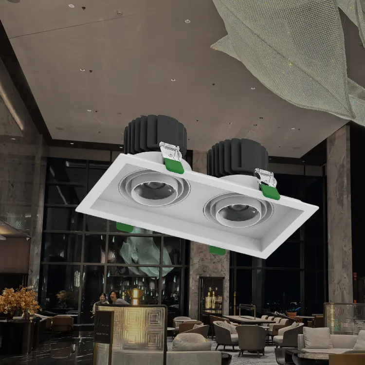 Adjustable Recessed Square LED Grille Spotlight