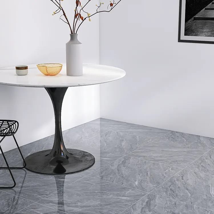 Non-Slip Stone-Look Glossy Porcelain Floor Tile 600x600mm