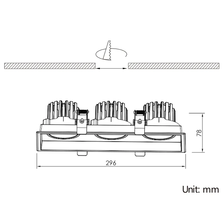 Anti-Glare Adjustable Recessed COB LED Downlight 10-25W