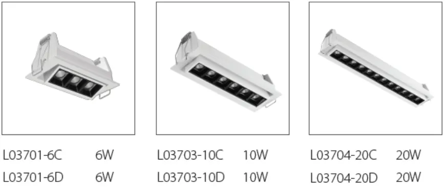 Smart Dimmable Recessed Square LED Grille Spotlight 10W
