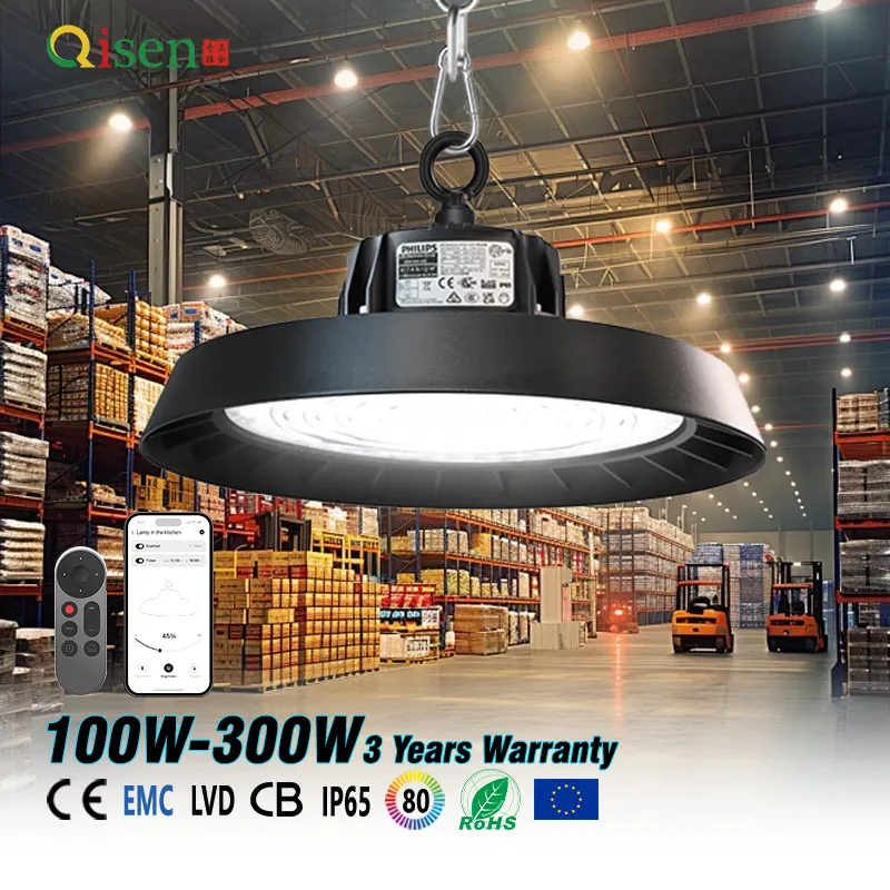 Dimmable Aluminum UFO LED High Bay Light 100-200W 10V IP65 6500K