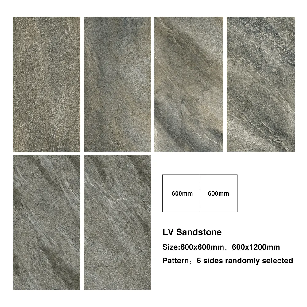 Non-Slip Stone-Look Matte Porcelain Exterior Wall Tile 600x600/600x1200mm