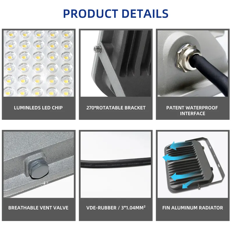 Aluminum LED Floodlight 50-400W IP65 4000K