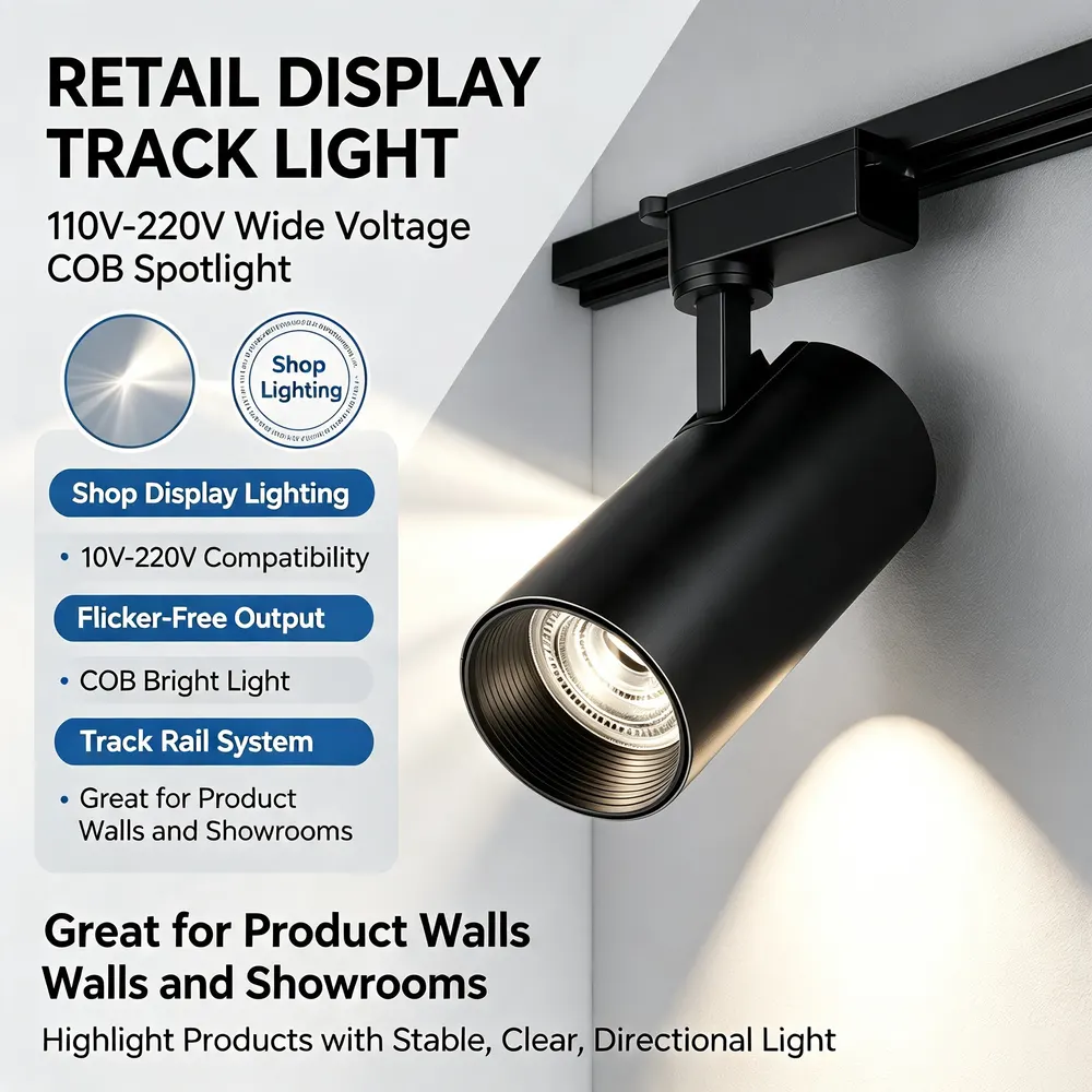Aluminum COB LED Track Spotlight 10-30W 110V