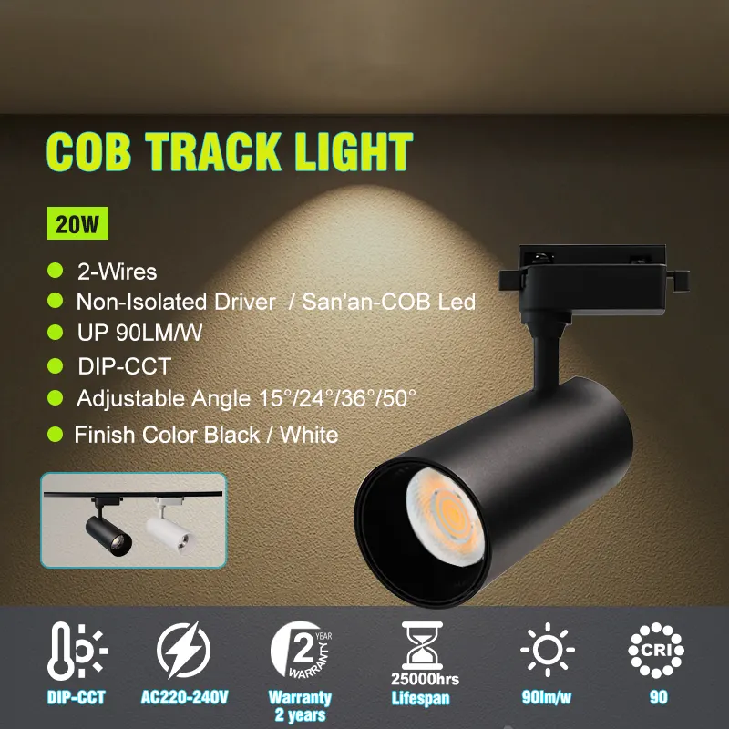 Adjustable Dimmable Aluminum LED Track Spotlight 7-40W