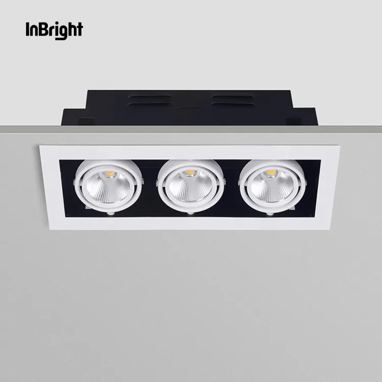 Adjustable Dimmable Recessed COB LED Grille Spotlight 10-30W