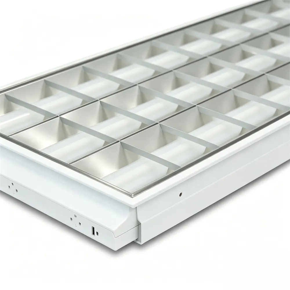 Recessed/Surface-Mounted Steel LED Grille Troffer Light