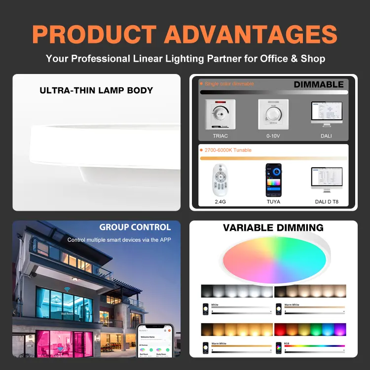 Tuya Smart Dimmable LED Ceiling Light 24W