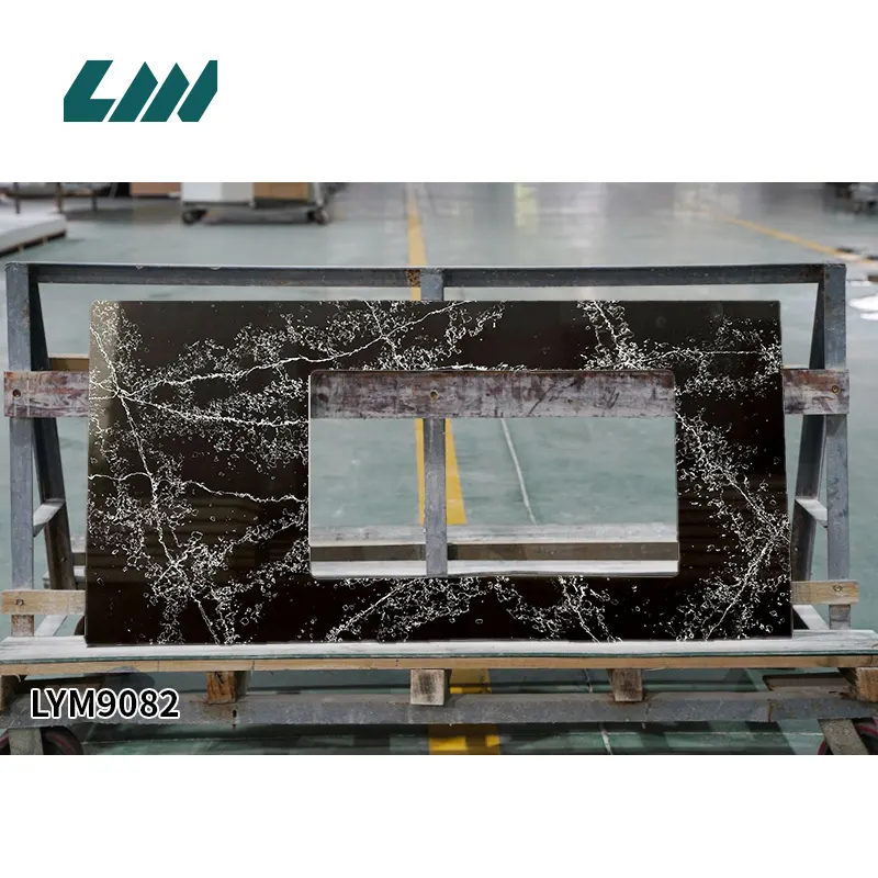 Black Engineered Quartz Slab 3200x1600mm