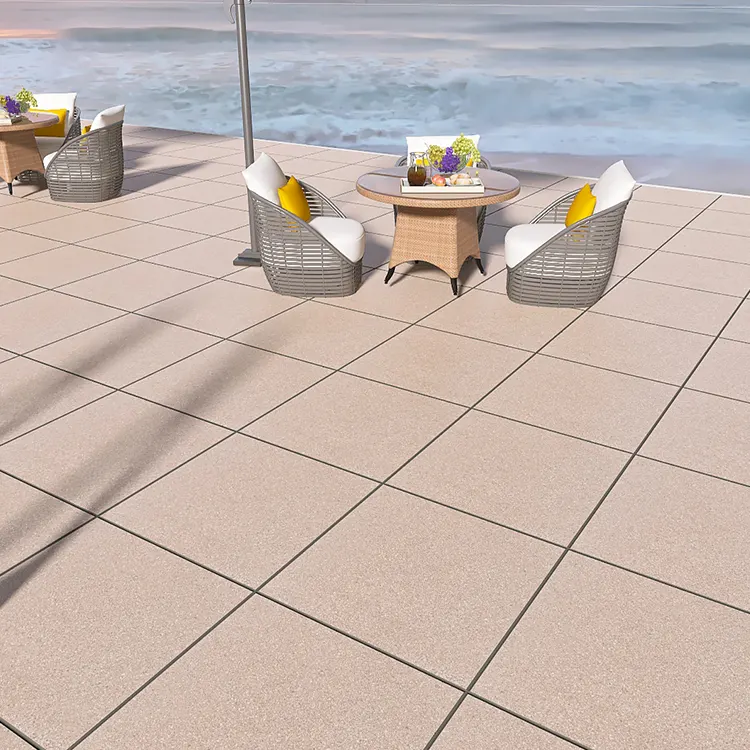 Non-Slip Stone-Look Matte Porcelain Swimming Pool Tile 600x600mm