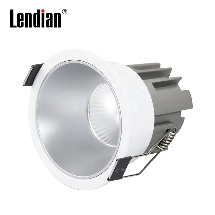 Anti-Glare Round Aluminum COB LED Downlight Black/White 6W