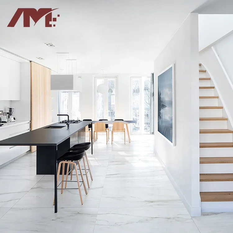 Marble-Look White Glazed Porcelain Floor Tile 1000x1000mm