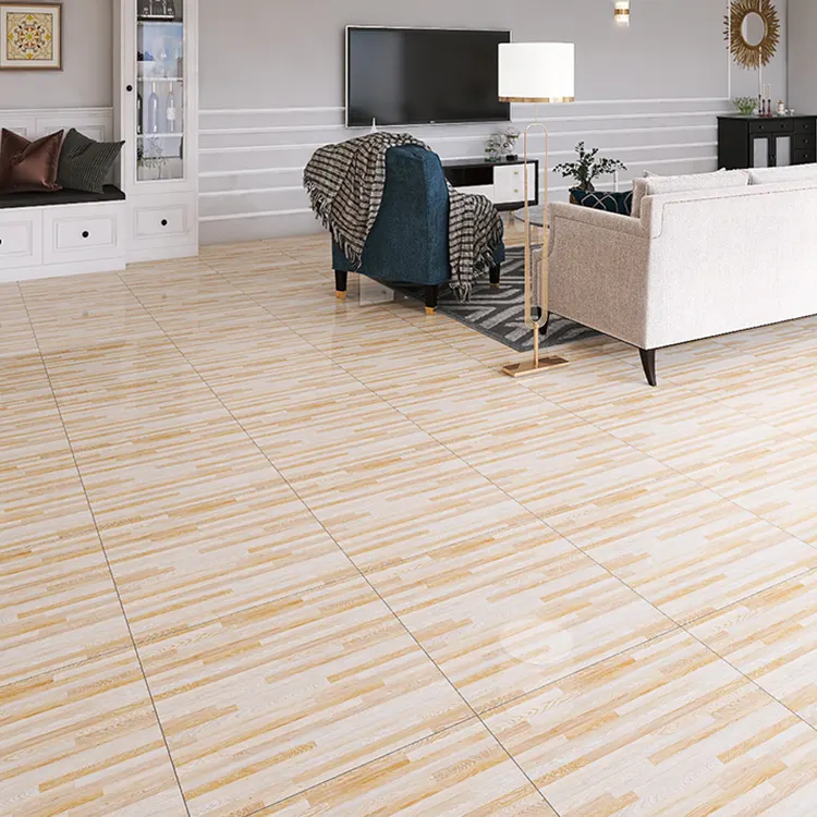 Wood-Look Blue Porcelain Floor Tile 600x600mm