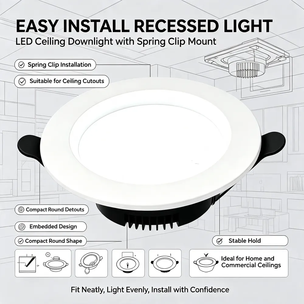 Slim Recessed LED Downlight For Indoor Lighting