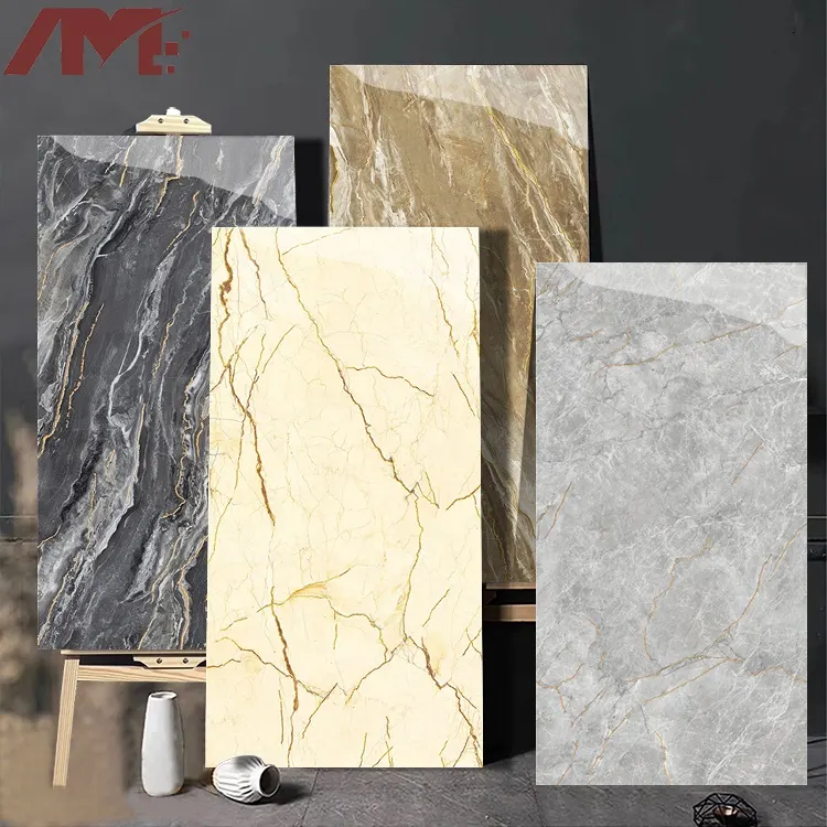 Travertine-Look Polished Porcelain Floor Tile 600x1200mm product sample