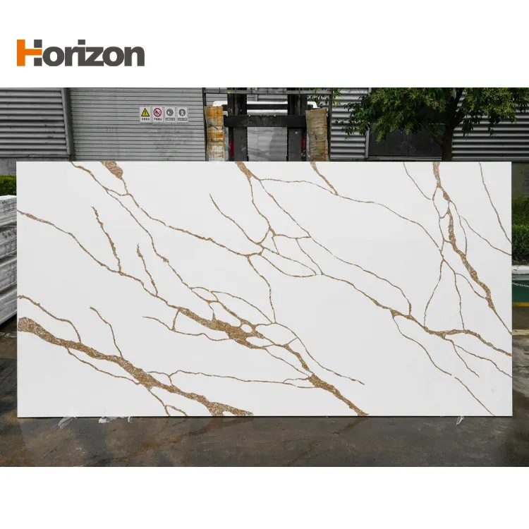 Calacatta White Engineered Quartz Slab 3200x1600mm