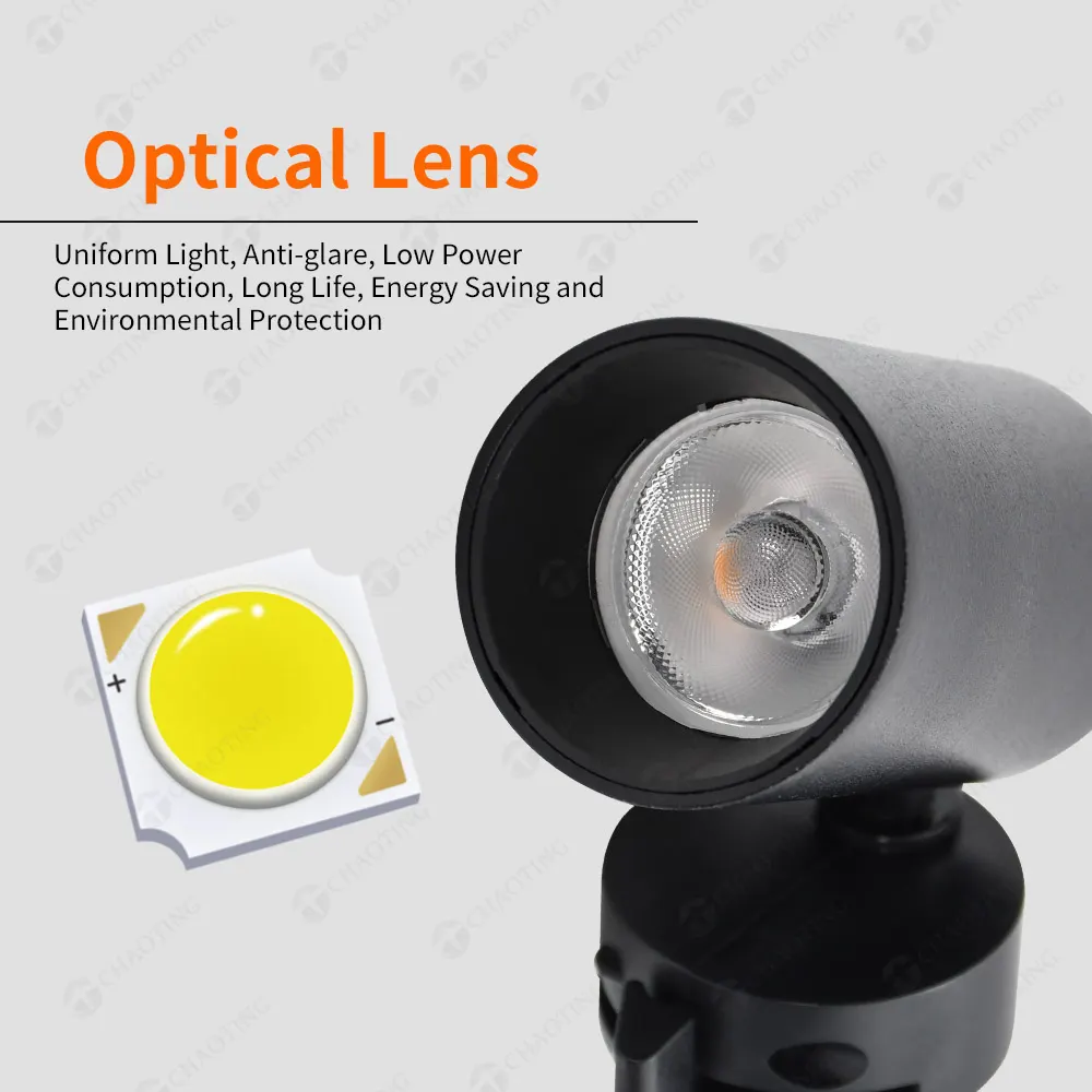 Adjustable Aluminum COB LED Track Spotlight Black/White