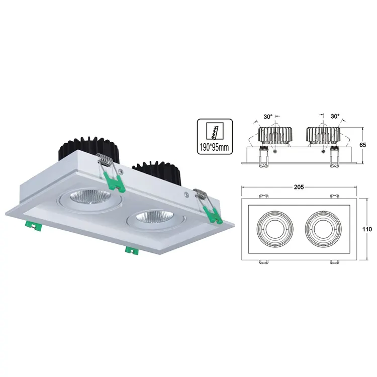 Adjustable Aluminum LED Downlight 6-15W