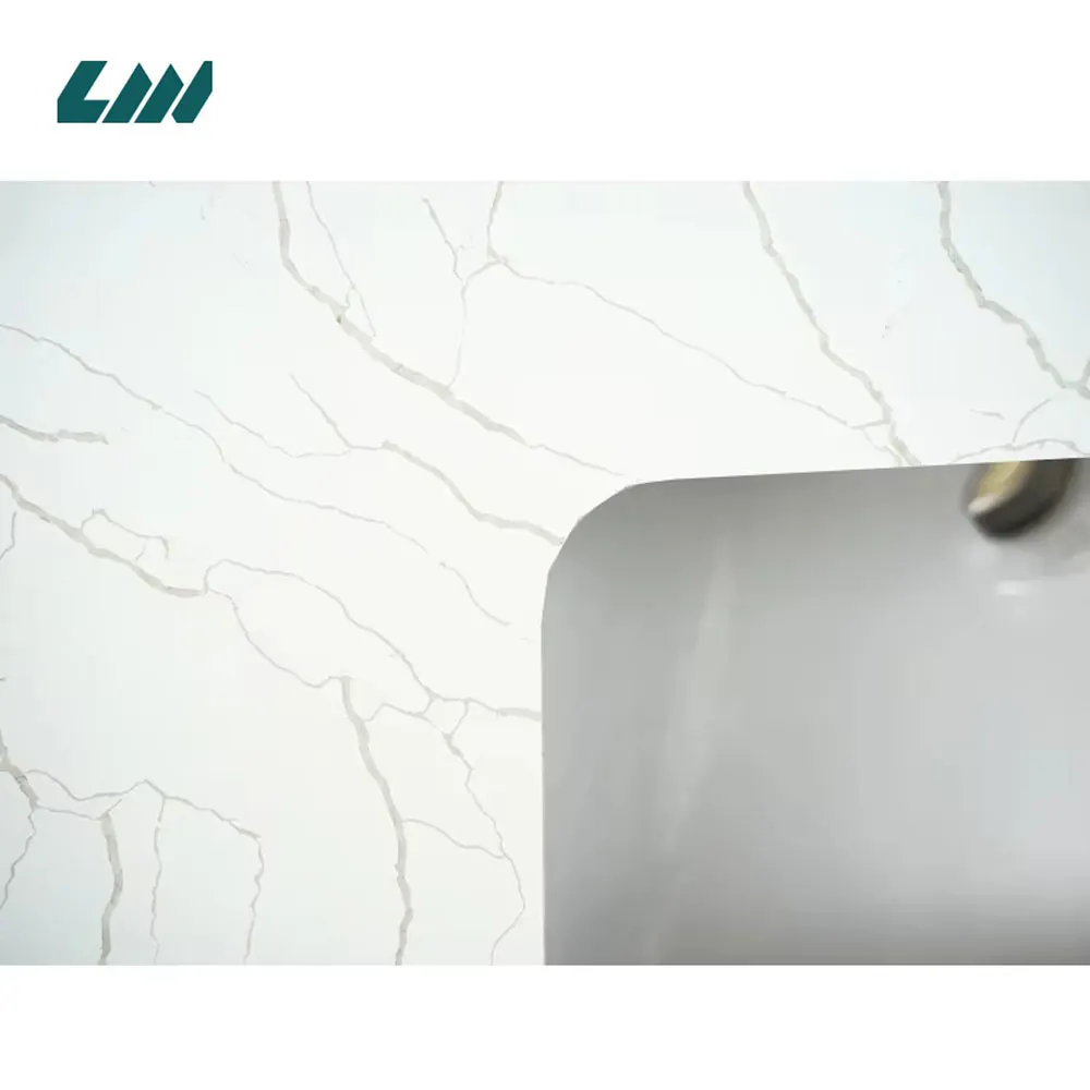 Silica-Free White Engineered Quartz Slab 3200x1600mm