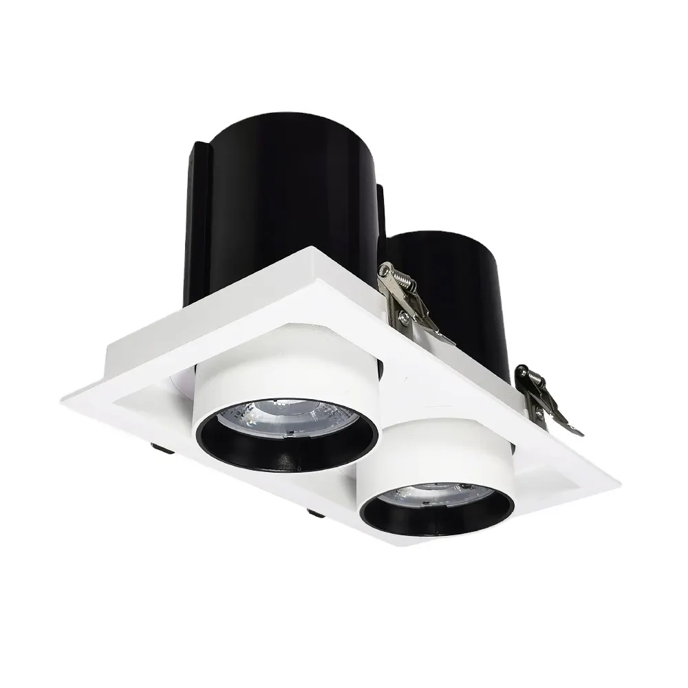Recessed Square Aluminum COB LED Grille Spotlight 12-35W